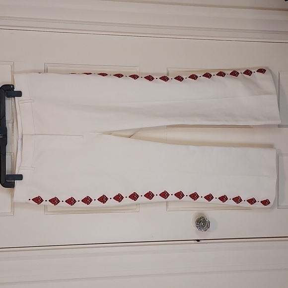 Derek Lam 10 CrosbyCrosby Cropped Flare Pants w/ Embroidery - Picture 4 of 15